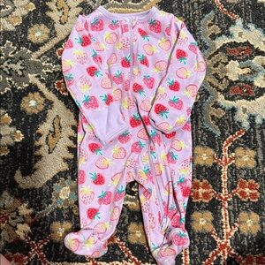 Wonder Nation Purple Strawberry Print Kids Footie
